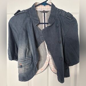 Armani Exchange Blue and White Plaid Shirt